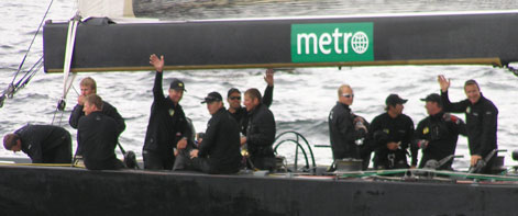 Besttningen p den svenska America's Cup-bten efter sndagens frsta seger