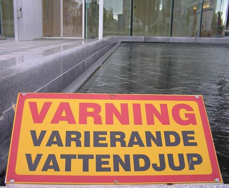 Varning fr varierande vattendjup