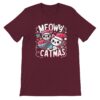 Meowy catmas t-shirt, heather cardinal