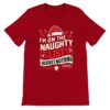 I'm on the naughty list, I regret nothing t-shirt, red