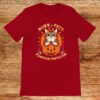 Purr-fect pumpkin protector, red t-shirt